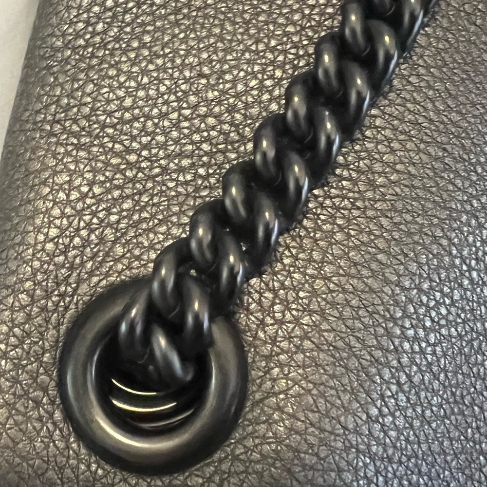 Gucci Metallic Gray Soho Leather Shoulder Bag with Tassel - Picture 13 of 16